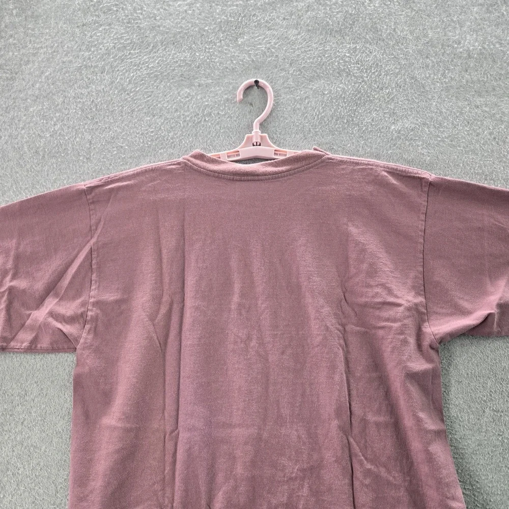 VINTAGE Seattle Men Shirt L Purple USA Graphic Print Text Tee 90s Tee READ‎